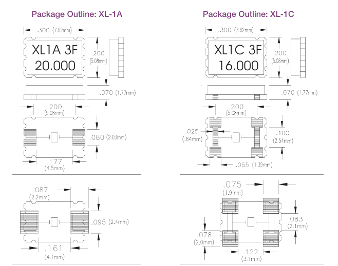 XL-1A和XL-1C晶體諧振器Connor-Winfield XL-1A和XL-1C晶體諧振器Connor-Winfield