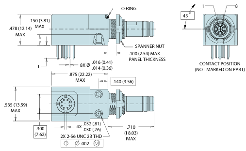 Glenair 882-032尺寸圖 Glenair 882-032尺寸圖