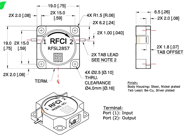RFSL2857射頻同軸隔離器RFCI,3-3.5GHz