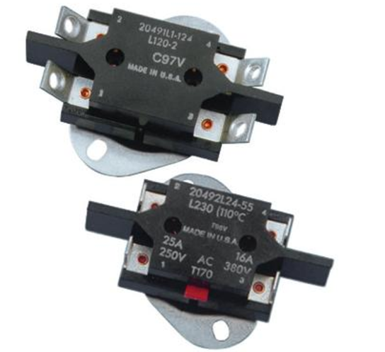 Sensata 20490/20493固定溫度溫控器：雙極單擲 (DPST) 大電流熱保護(hù)開關(guān)